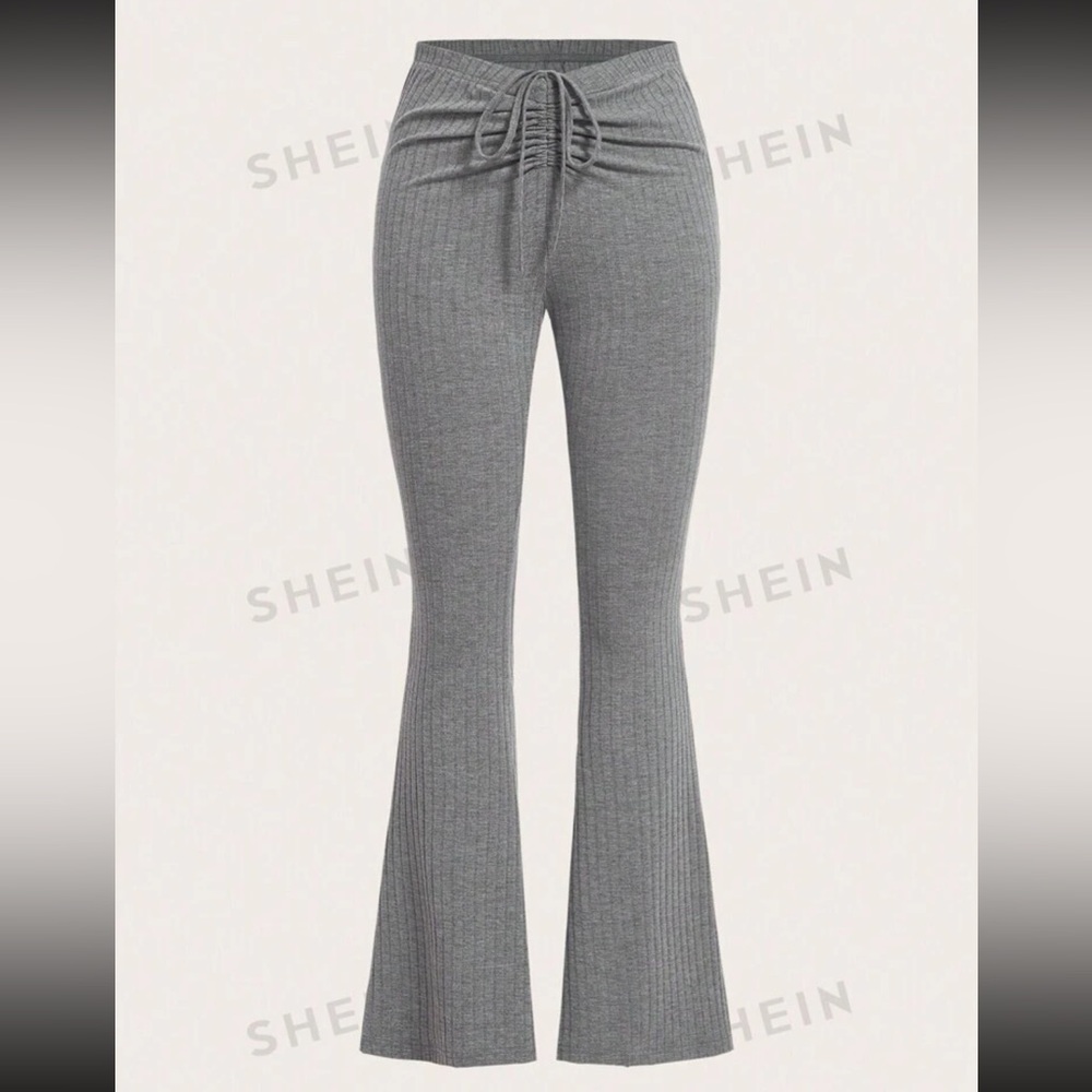 SHEIN EZwear Waist Flare Leg Pants
